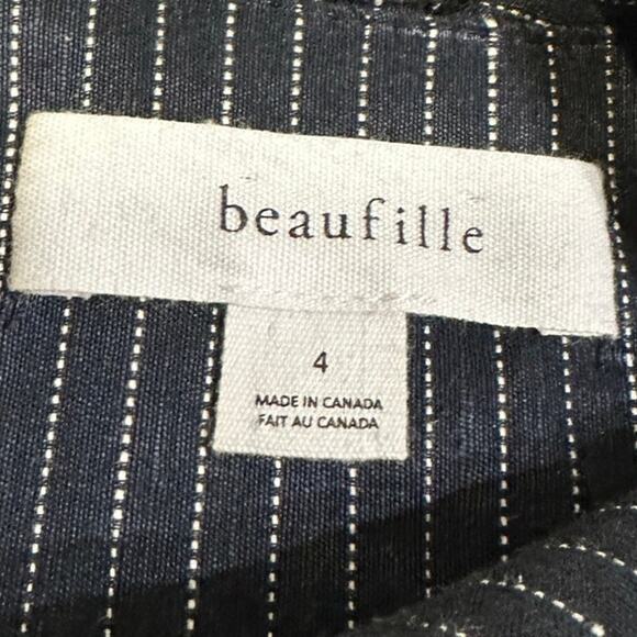 Beaufille Pinstripe One Shoulder Mini Dress - Picture 7 of 9